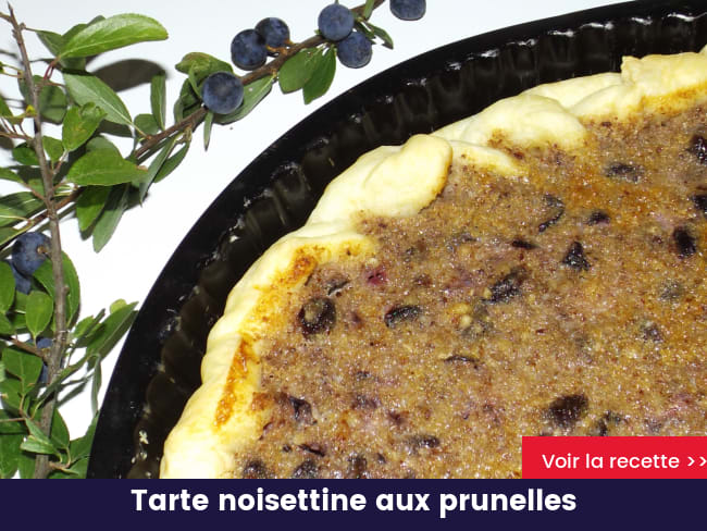 Tarte noisettine aux prunelles